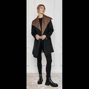 Summersalt The Warmest Wool Wrap Coat- Sea Urchin & Chocolate, Size S